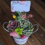 Load image into Gallery viewer, Tin Pail Succulent Arrangement
